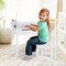 Costway Toddler Craft Table & Chair Set Kids Art Crafts Table withPaper Roll Holder Grey/White